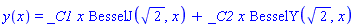 y(x) = _C1*x*BesselJ(2^(1/2), x)+_C2*x*BesselY(2^(1/2), x)