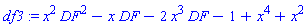 x^2*DF^2-x*DF-2*x^3*DF-1+x^4+x^2