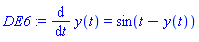 diff(y(t), t) = sin(t-y(t))