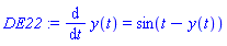 diff(y(t), t) = sin(t-y(t))