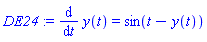 diff(y(t), t) = sin(t-y(t))
