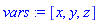 vars := [x, y, z]