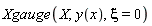Xgauge(X, y(x), xi = 0)
