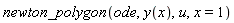 newton_polygon(ode, y(x), u, x = 1)