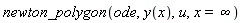 newton_polygon(ode, y(x), u, x = infinity)