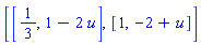 [[1/3, 1-2*u], [1, -2+u]]
