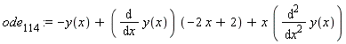 ode[114] := -y(x)+(diff(y(x), x))*(-2*x+2)+x*(diff(y(x), x, x))