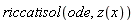 riccatisol(ode, z(x))