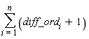 sum(diff_ord[i]+1, i = 1 .. n)