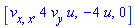 [v[x, x], 4*v[y]*u, -4*u, 0]