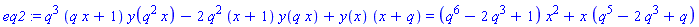 eq2 := q^3*(q*x+1)*y(q^2*x)-2*q^2*(x+1)*y(q*x)+y(x)*(x+q) = (q^6-2*q^3+1)*x^2+x*(q^5-2*q^3+q)