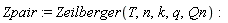 Zpair := Zeilberger(T, n, k, q, Qn)