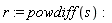 r := powdiff(s)