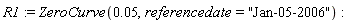 R1 := ZeroCurve(0.5e-1, referencedate = "Jan-05-2006")