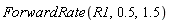 ForwardRate(R1, .5, 1.5)