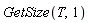 GetSize(T, 1)