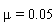 mu = 0.5e-1