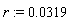 r := 0.319e-1