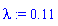 lambda := .11