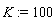K := 100