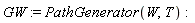 GW := PathGenerator(W, T)