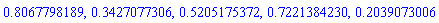 .8067798189, .3427077306, .5205175372, .7221384230, .2039073006