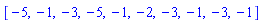 [-5, -1, -3, -5, -1, -2, -3, -1, -3, -1]