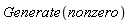 Generate(nonzero)