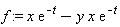 f := x*exp(-t)-y*x*exp(-t)