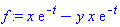 f := x*exp(-t)-y*x*exp(-t)