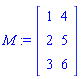 M := Matrix([[1, 4], [2, 5], [3, 6]])