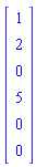 Vector[column]([[1], [2], [0], [5], [0], [0]])