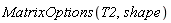 MatrixOptions(T2, shape)