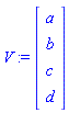 V := Vector[column]([[a], [b], [c], [d]])
