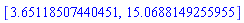 [3.65118507440451, 15.0688149255955]