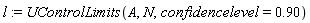 l := UControlLimits(A, N, confidencelevel = .90)