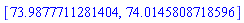 [73.9877711281404, 74.0145808718596]