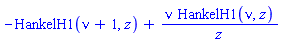 -HankelH1(nu+1, z)+nu*HankelH1(nu, z)/z