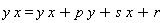 y*x = y*x+p*y+s*x+r