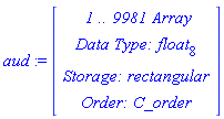 aud := RTABLE(18446790986270129078, float[8], Array, rectangular, C_order, [], 1, 1 .. 9981)