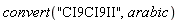 convert("CI9CI9II", arabic)