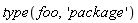type(foo, 'package')