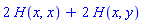 2*H(x, x)+2*H(x, y)