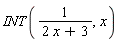 INT(1/(2*x+3), x)