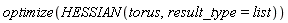 optimize(HESSIAN(torus, result_type = list))