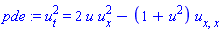 pde := u[t]^2 = 2*u*u[x]^2-(1+u^2)*u[x, x]