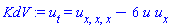 KdV := u[t] = u[x, x, x]-6*u*u[x]