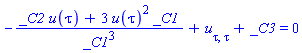-(_C2*u(tau)+3*u(tau)^2*_C1)/_C1^3+u[tau, tau]+_C3 = 0