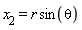 x[2] = r*sin(theta)
