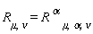 R[mu, nu] = R[mu, alpha, nu]^alpha